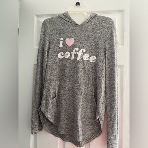 Oversized “I love coffee” sweatshirt with front pocket. Size small- women’s